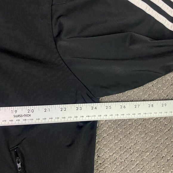 Adidas Track Jackeet Men's Large Black White 3 Stripe Originals Firebird Trefoil - Picture 11 of 12